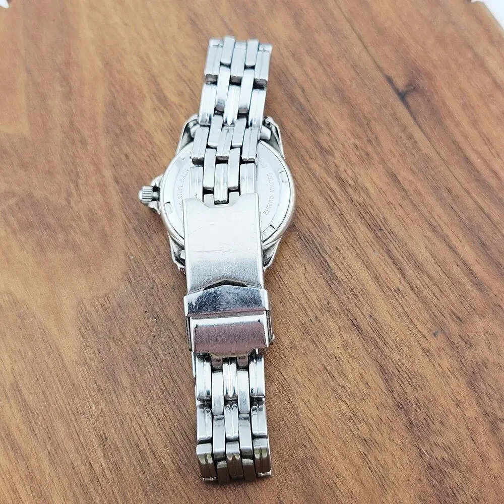 Carvelle By Bulova Silver Tone Date Dial Chronograph Watch Chunky Link Band - Picture 5 of 7